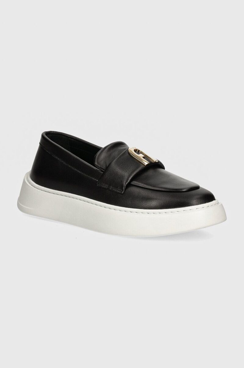 Furla mocasini de piele Loafer femei