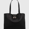 Furla poseta de piele culoarea negru