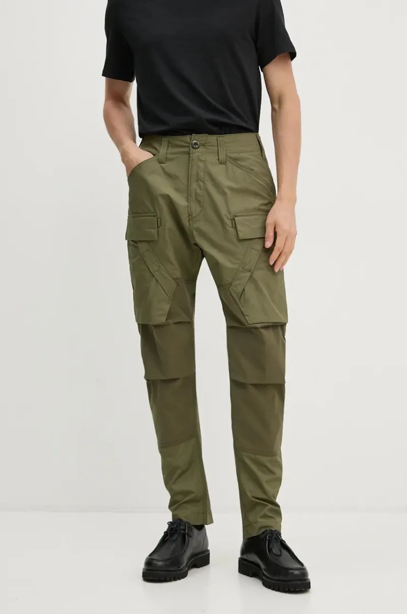 G-Star Raw pantaloni de bumbac culoarea verde