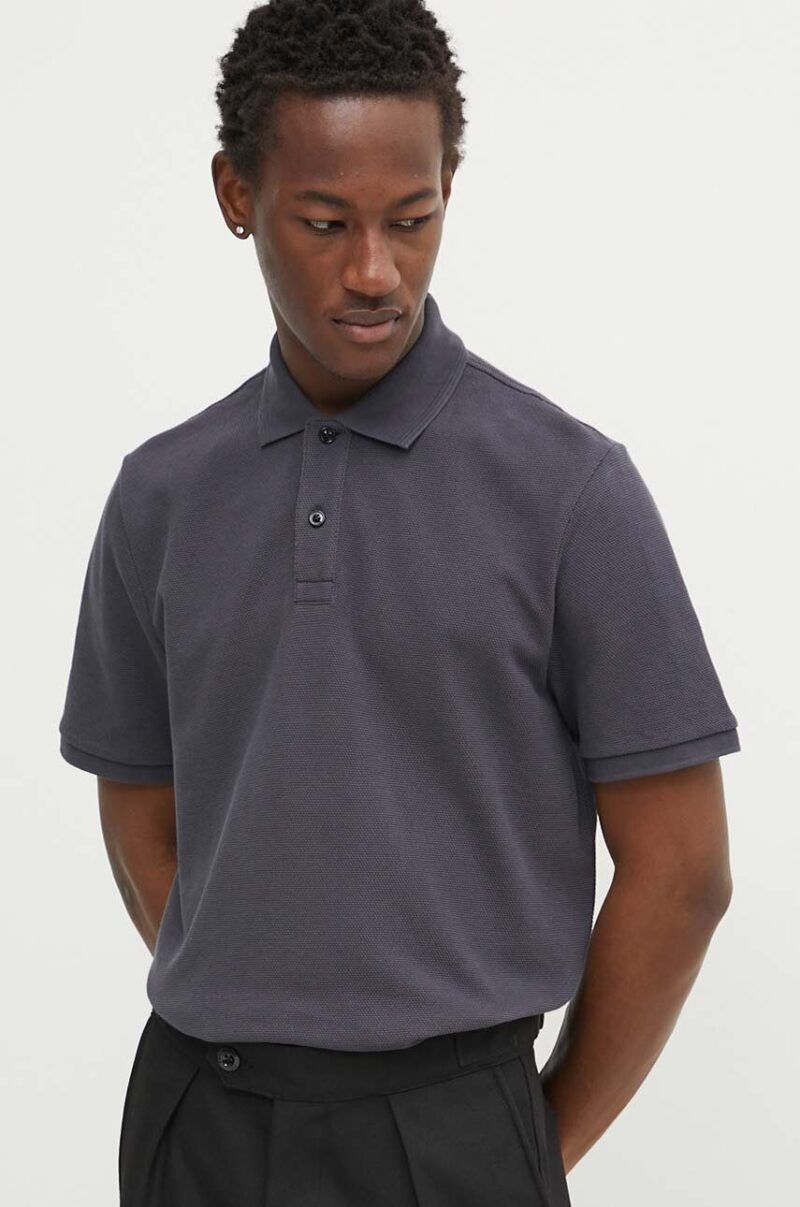 G-Star Raw polo de bumbac culoarea gri