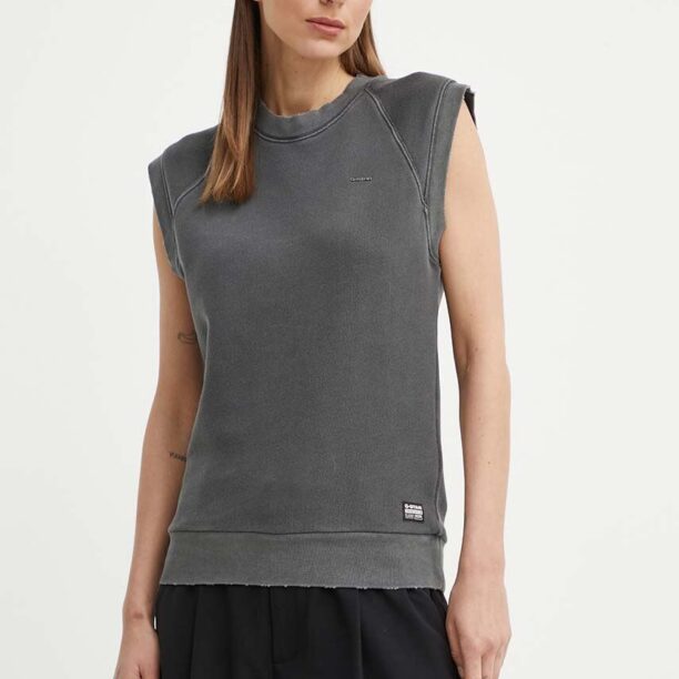 G-Star Raw vestă din bumbac culoarea gri