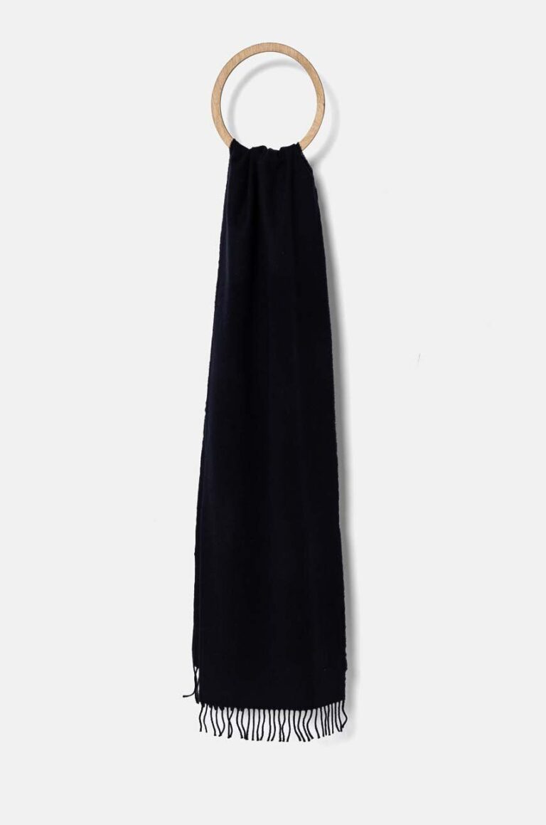 Gant esarfa de lana culoarea albastru marin