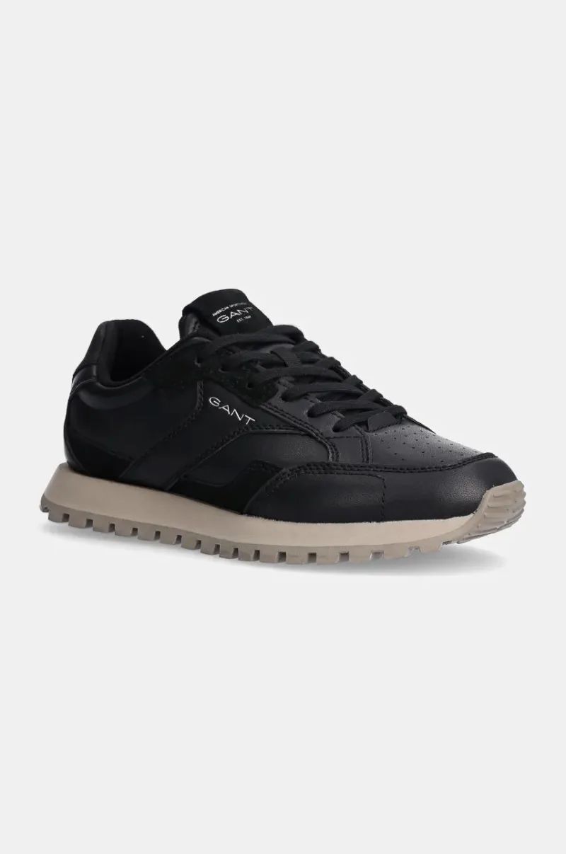 Gant sneakers din piele Lucamm culoarea negru