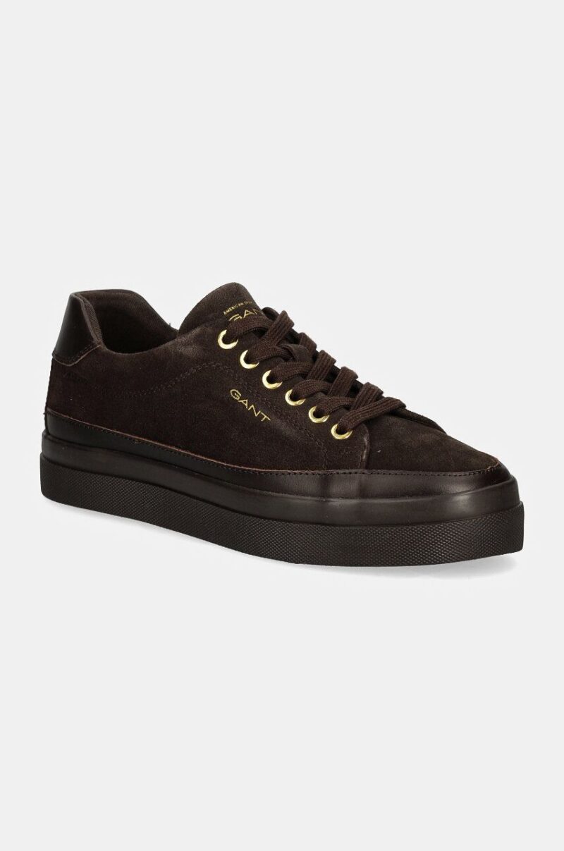 Gant sneakers din piele intoarsă Avona culoarea maro