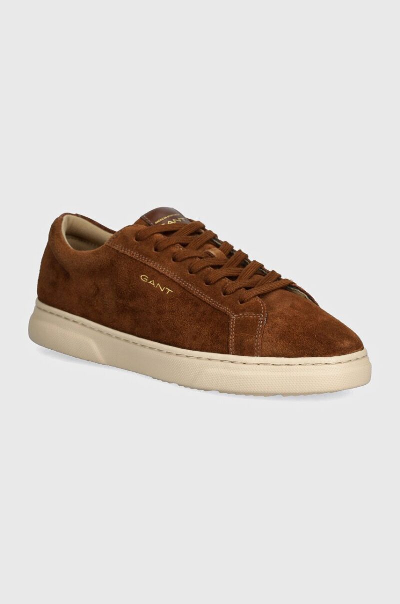 Gant sneakers din piele intoarsă Joree culoarea maro