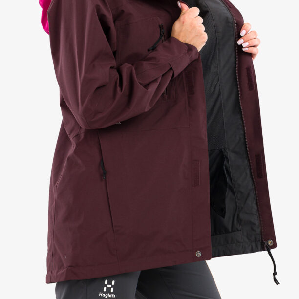 Original Geaca GORE-TEX femei Haglofs Elation GTX Jacket - burgundy brown/deep pink