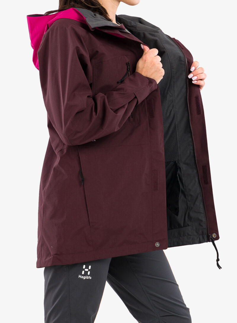 Original Geaca GORE-TEX femei Haglofs Elation GTX Jacket - burgundy brown/deep pink