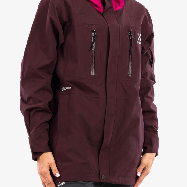 Geaca GORE-TEX femei Haglofs Elation GTX Jacket - burgundy brown/deep pink