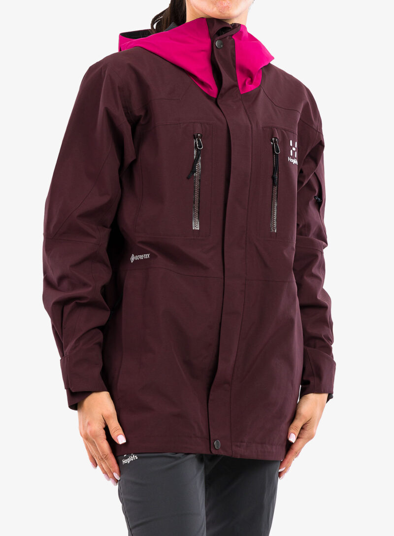 Geaca GORE-TEX femei Haglofs Elation GTX Jacket - burgundy brown/deep pink