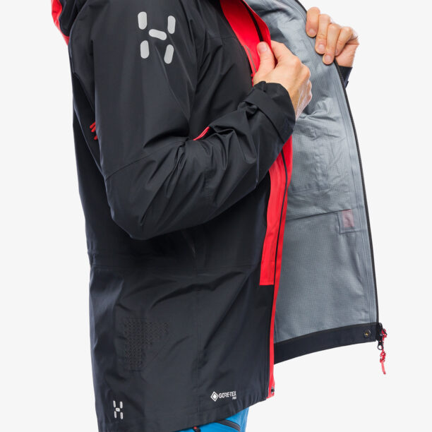 Original Geaca Haglofs L.I.M ZT Mountain GTX PRO Jacket - true black/zenith red