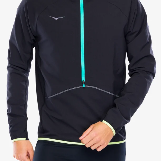 Geaca alergare Hoka SkyGlow Half-Zip - black