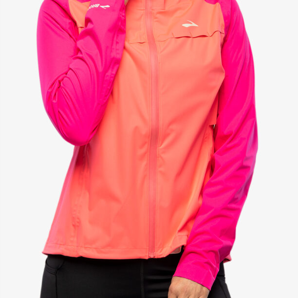 Cumpăra Geaca alergare femei Brooks High Point Waterproof Jacket - hyper pink/fuchsia