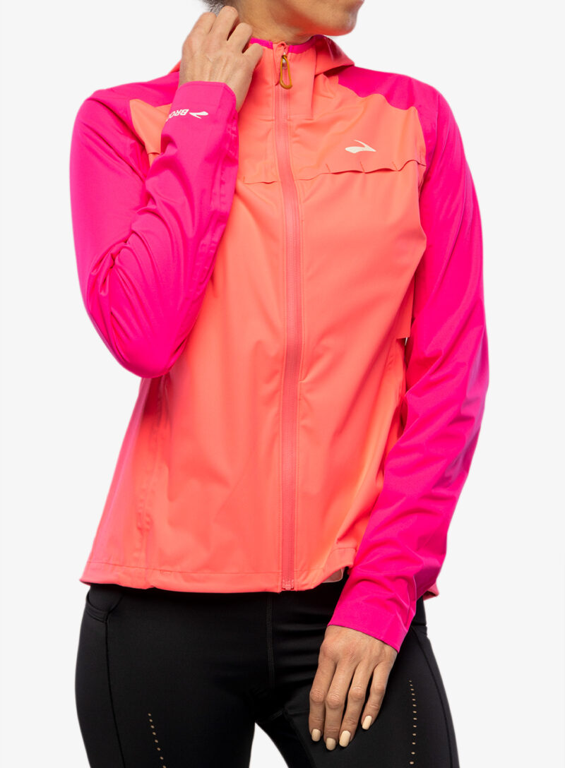 Cumpăra Geaca alergare femei Brooks High Point Waterproof Jacket - hyper pink/fuchsia