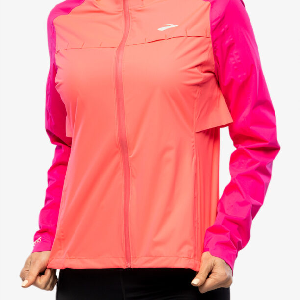 Geaca alergare femei Brooks High Point Waterproof Jacket - hyper pink/fuchsia