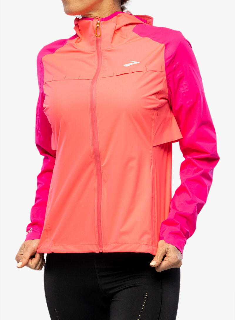 Geaca alergare femei Brooks High Point Waterproof Jacket - hyper pink/fuchsia