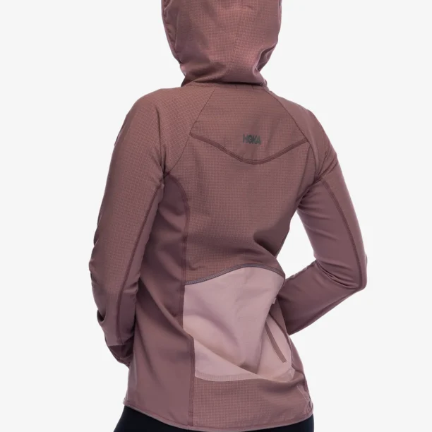 Geaca alergare femei Hoka SkyGlow Half-Zip - smokey quartz preţ