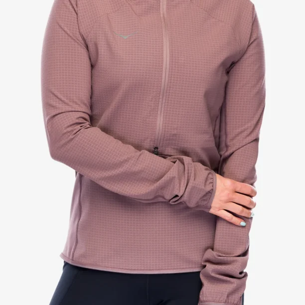 Geaca alergare femei Hoka SkyGlow Half-Zip - smokey quartz