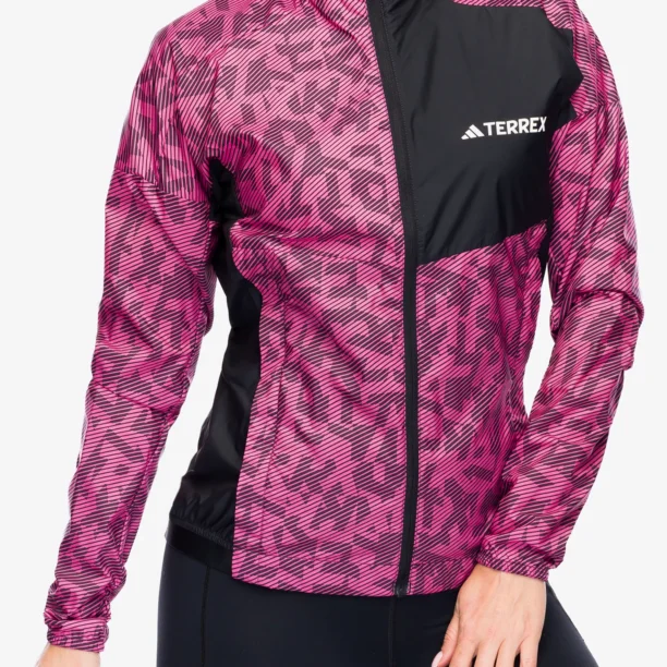 Geaca alergare femei adidas TERREX Trail Running Wind Jacket - pink fusion/aurora black