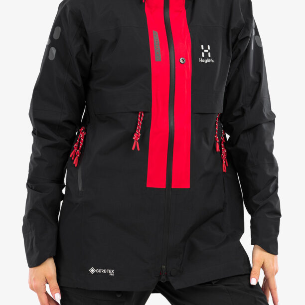 Original Geaca de munte femei Haglofs L.I.M ZT Trek GTX Pro Jacket - true black/zenith red