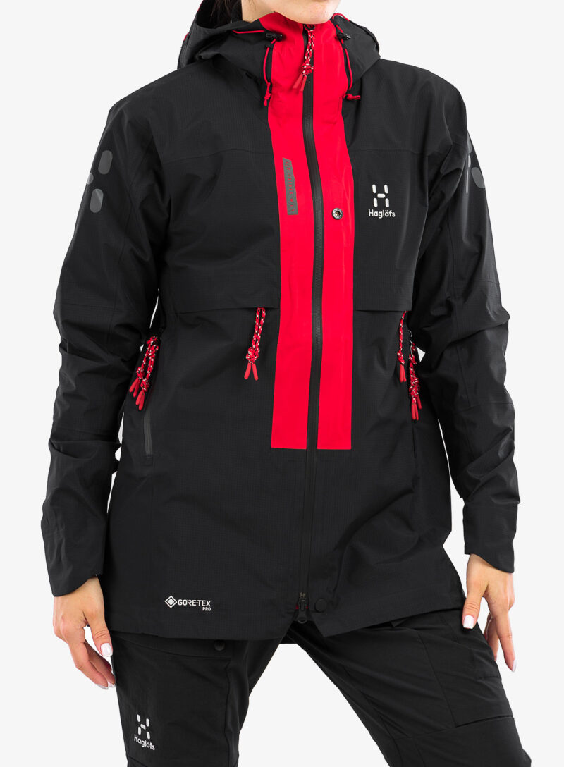 Original Geaca de munte femei Haglofs L.I.M ZT Trek GTX Pro Jacket - true black/zenith red