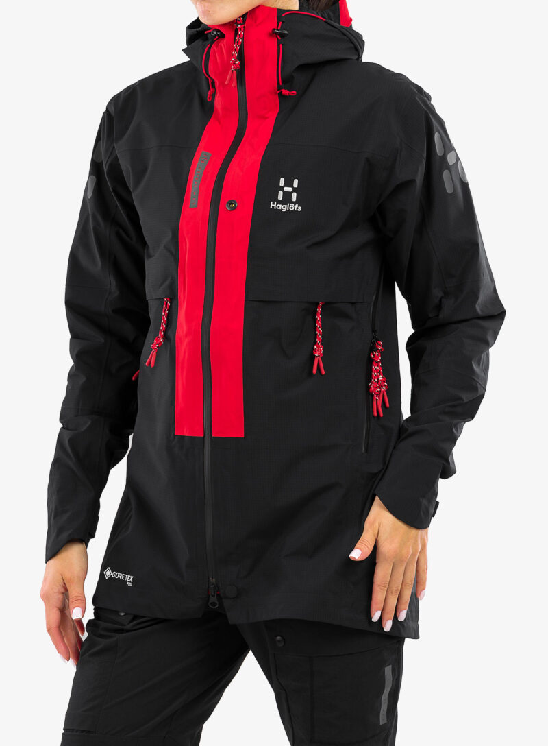 Geaca de munte femei Haglofs L.I.M ZT Trek GTX Pro Jacket - true black/zenith red