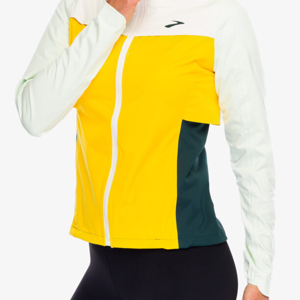 Geaca de ploaie femei Brooks High Point Waterproof Jacket - lemon/ecru/green