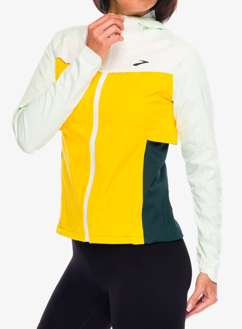 Geaca de ploaie femei Brooks High Point Waterproof Jacket - lemon/ecru/green