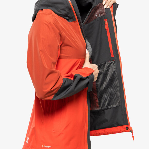 Preţ Geaca de ploaie femei Haglofs Finch Proof Jacket - poppy red/corrosion