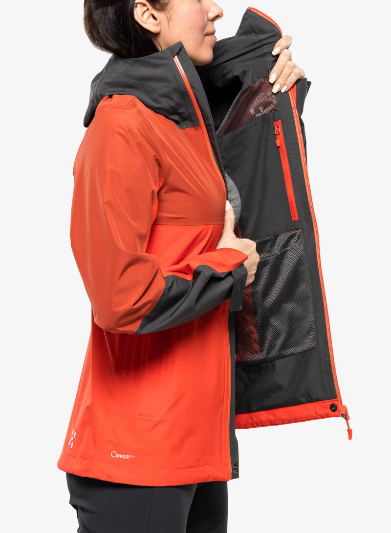 Preţ Geaca de ploaie femei Haglofs Finch Proof Jacket - poppy red/corrosion