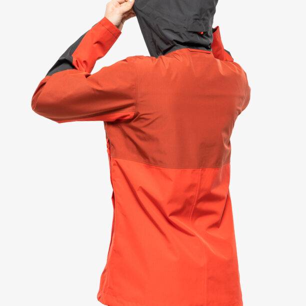 Original Geaca de ploaie femei Haglofs Finch Proof Jacket - poppy red/corrosion