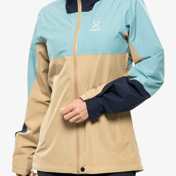 Cumpăra Geaca de ploaie femei Haglofs Finch Proof Jacket - sand/frost blue