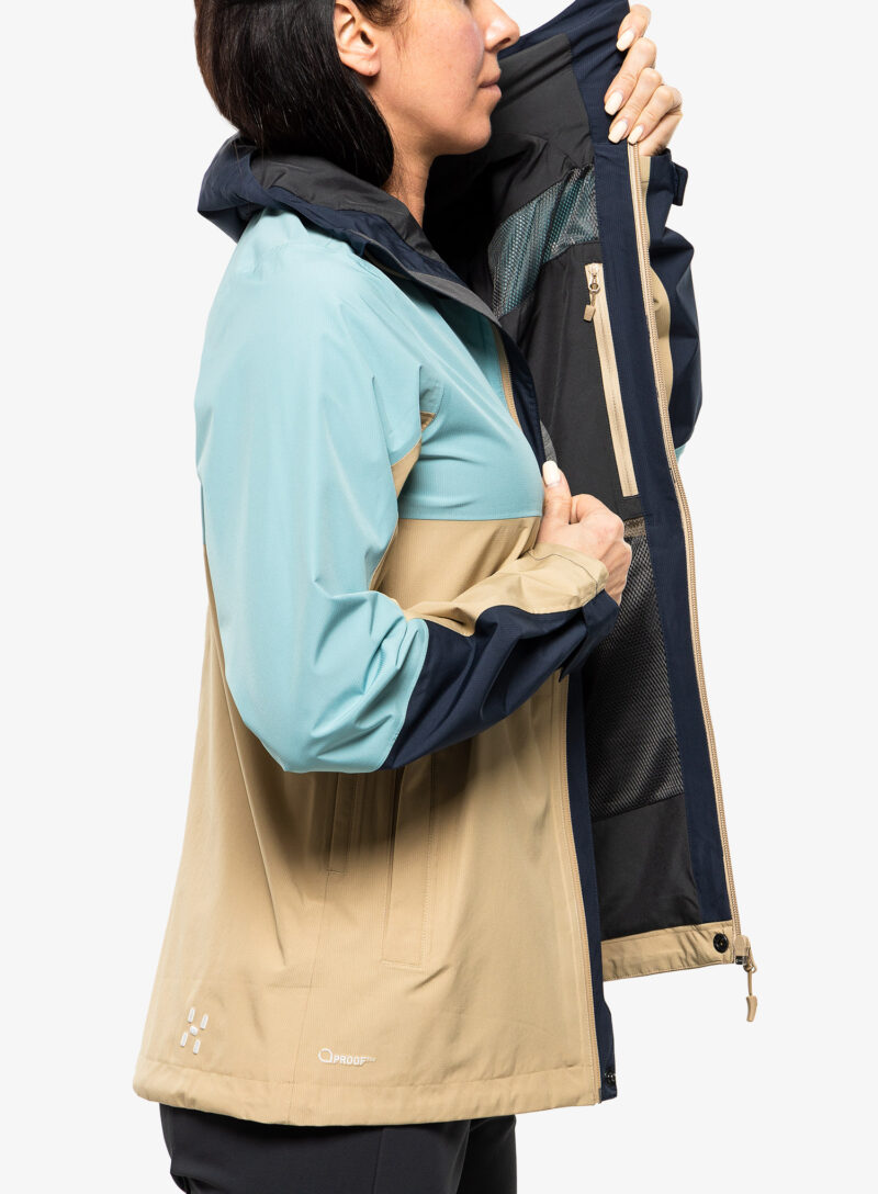 Preţ Geaca de ploaie femei Haglofs Finch Proof Jacket - sand/frost blue