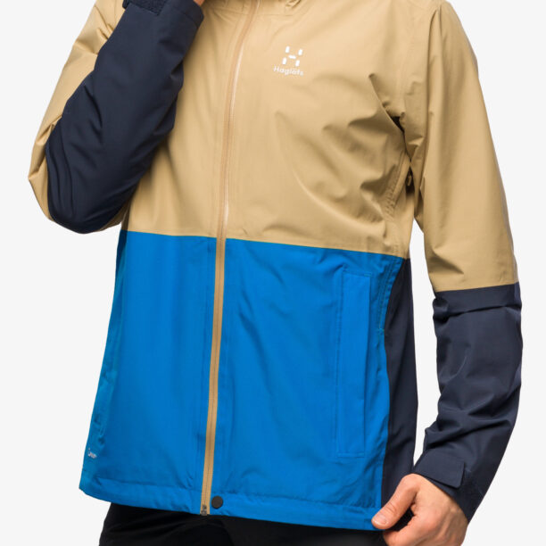 Cumpăra Geacă de ploaie pentru bărbați Haglofs Finch Proof Jacket - sand/tarn blue