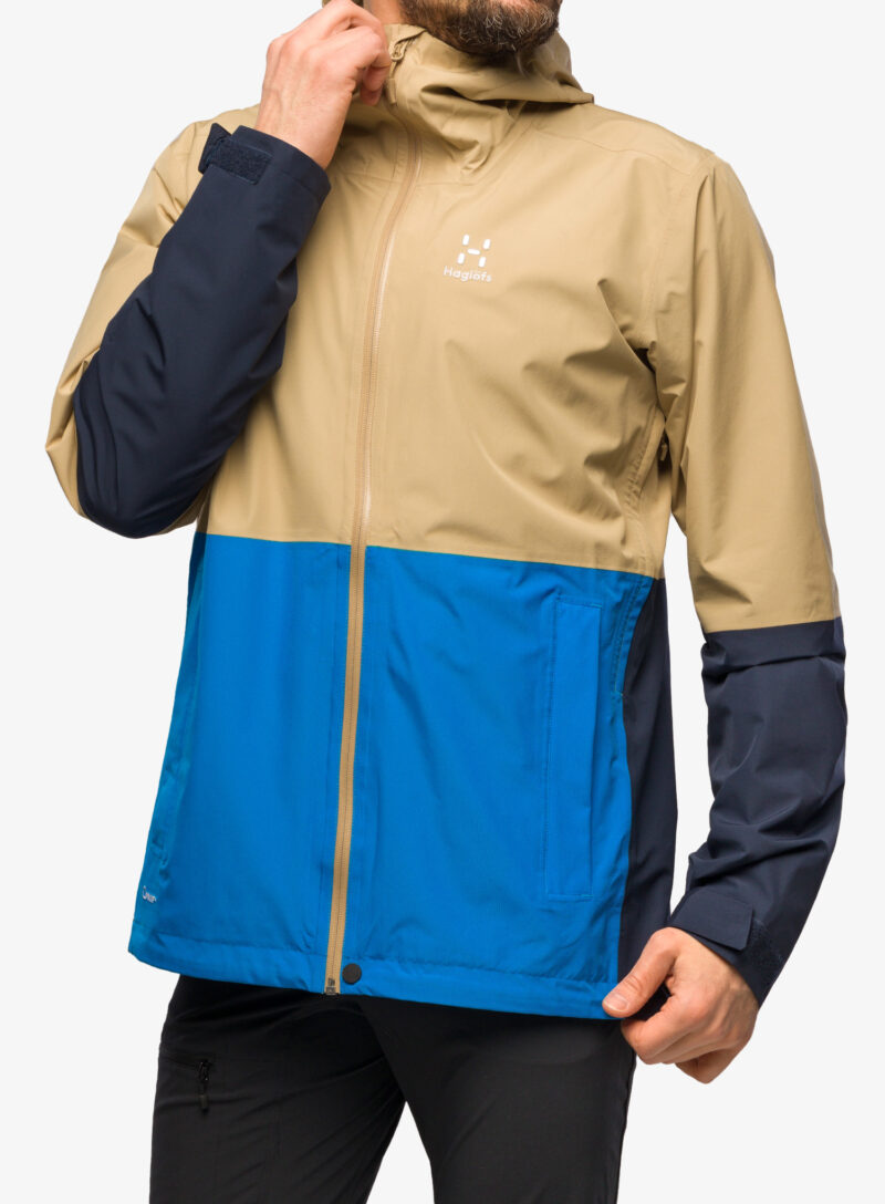 Cumpăra Geacă de ploaie pentru bărbați Haglofs Finch Proof Jacket - sand/tarn blue