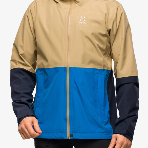 Geacă de ploaie pentru bărbați Haglofs Finch Proof Jacket - sand/tarn blue