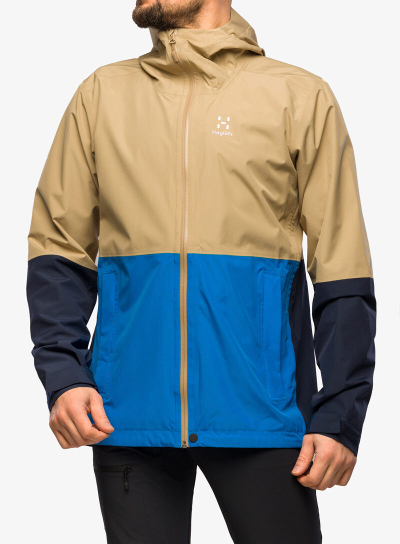 Geacă de ploaie pentru bărbați Haglofs Finch Proof Jacket - sand/tarn blue