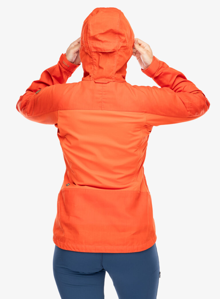 Original Geaca femei Fjallraven Abisko Lite Trekking Jacket - flame orange