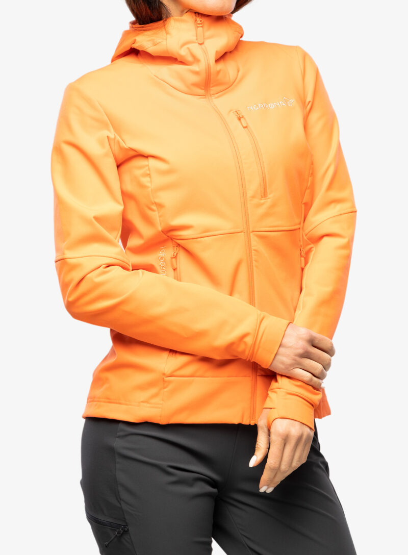 Geaca femei Norrona Lofoten Hiloflex200 Hood - orange alert