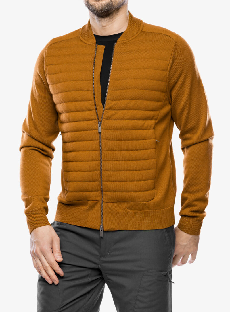 Geaca hibridă Icebreaker ICL ZoneKnit Insulated Knit Bomber - clove