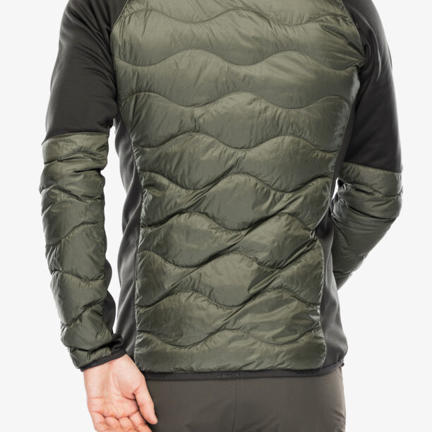 Geaca hibridă Peak Performance Helium Down Hybrid Hood - olive extreme preţ