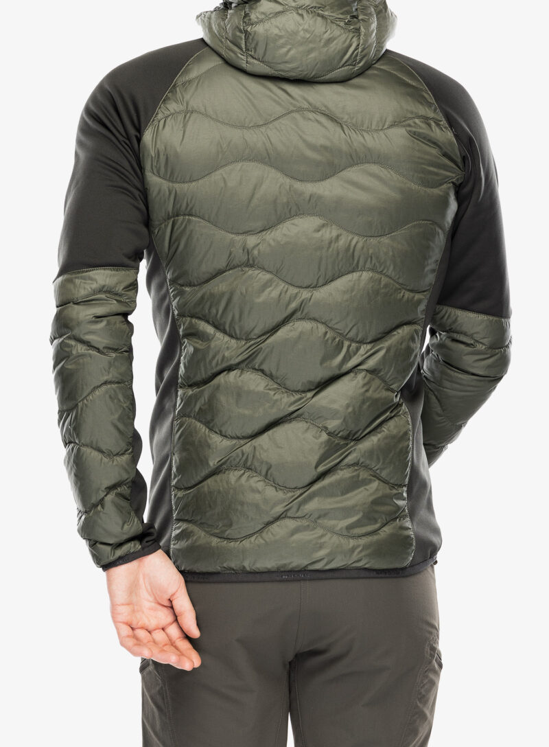 Geaca hibridă Peak Performance Helium Down Hybrid Hood - olive extreme preţ