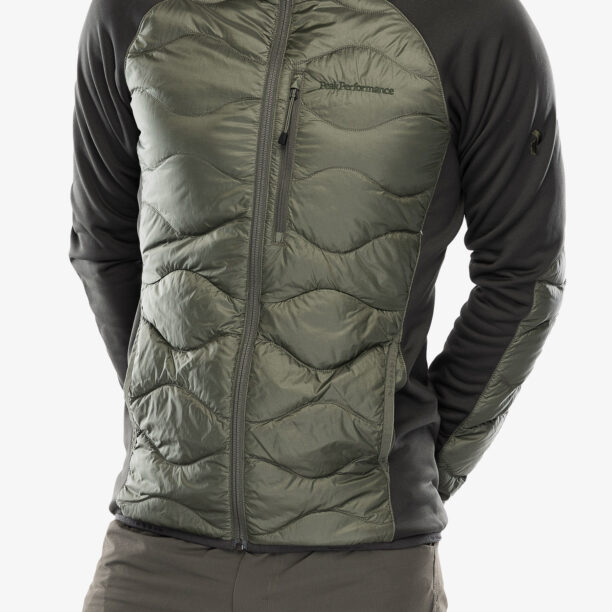 Preţ Geaca hibridă Peak Performance Helium Down Hybrid Hood - olive extreme