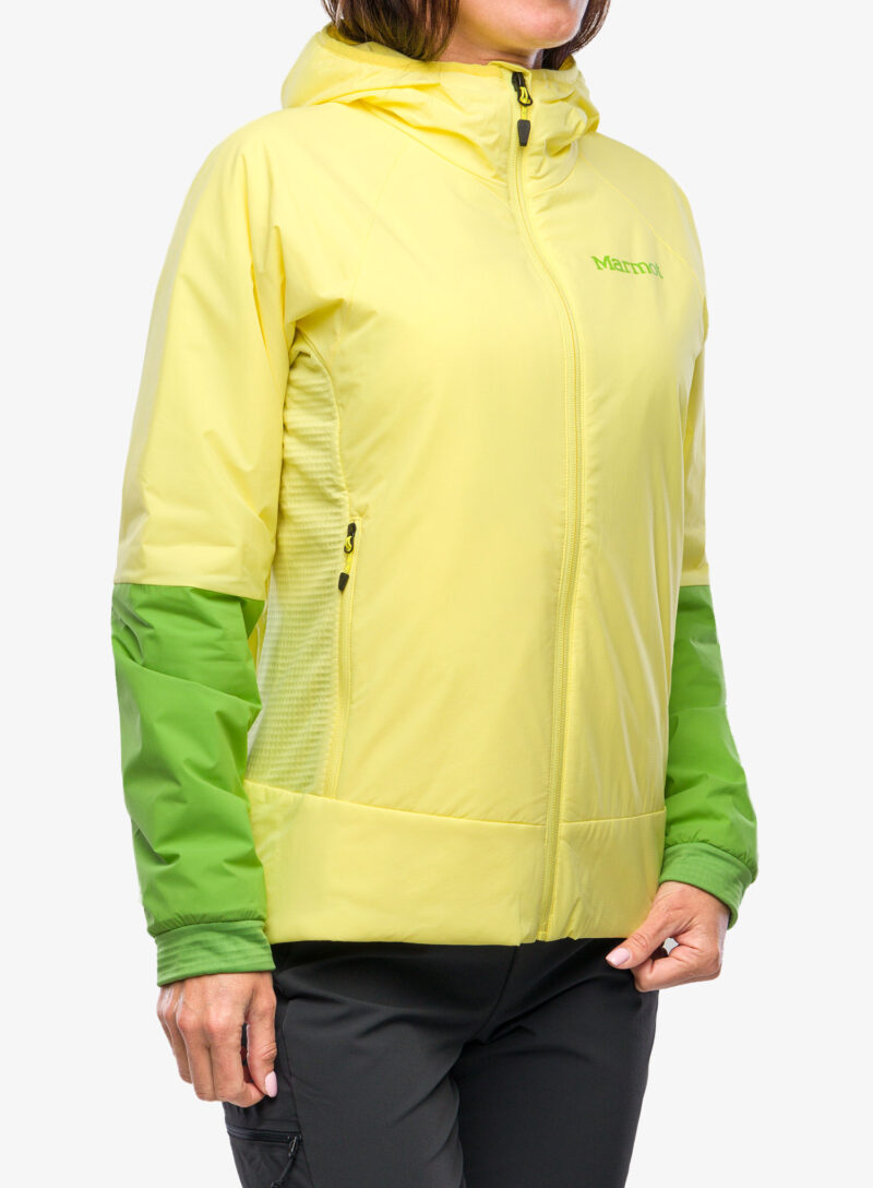 Cumpăra Geaca hibridă femei Marmot Novus LT Hybrid Hoody - light yellow/kiwi