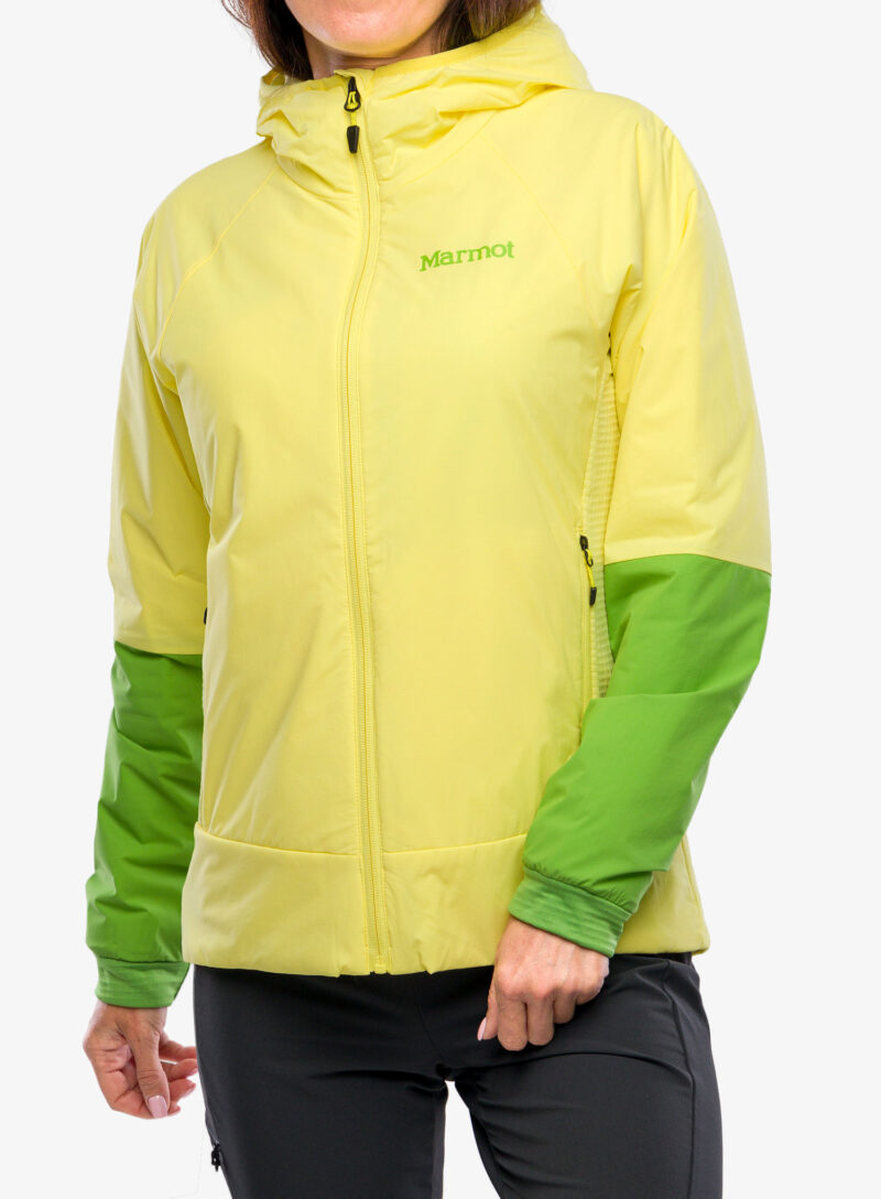 Geaca hibridă femei Marmot Novus LT Hybrid Hoody - light yellow/kiwi