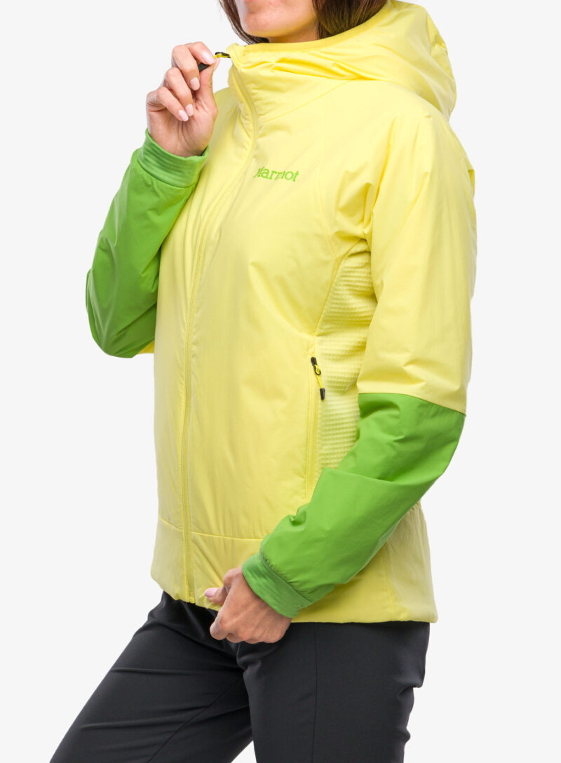 Original Geaca hibridă femei Marmot Novus LT Hybrid Hoody - light yellow/kiwi