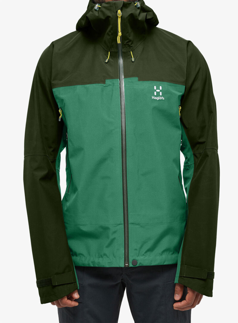 Geaca impermeabila Haglofs ROC Flash GTX Jacket - dk jelly green/seaweed green