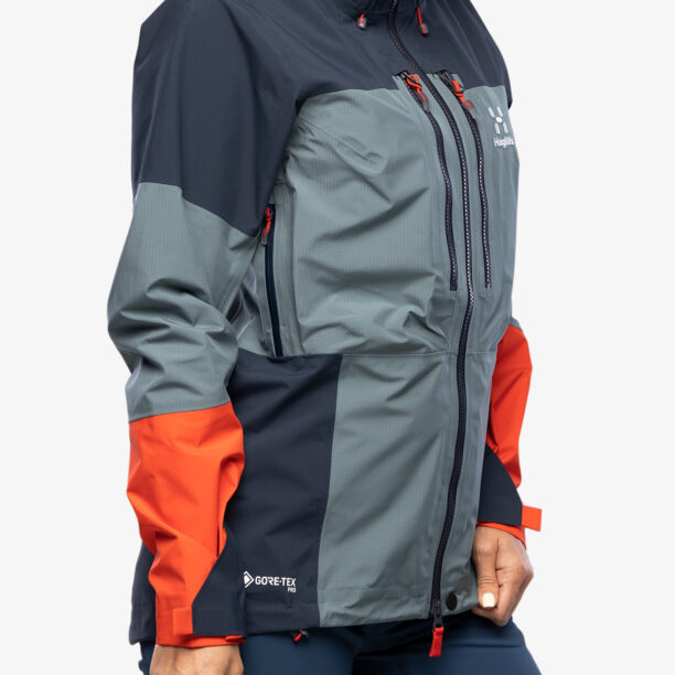 Geaca impermeabila femei Haglofs Spitz GTX PRO Jacket - steel blue/tarn blue