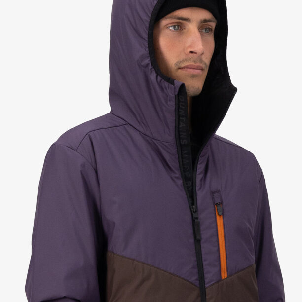 Original Geaca izolată Mons Royale Arete Wool Insulation Hood - indigo/cedar