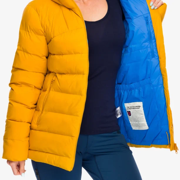 Preţ Geaca izolată pentru femei Fjallraven Expedition Mid Winter Jacket - mustard yellow/un blue