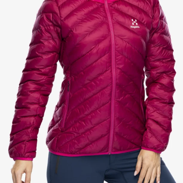 Geaca izolată pentru femei Haglofs Sarna Mimic Hood - deep pink